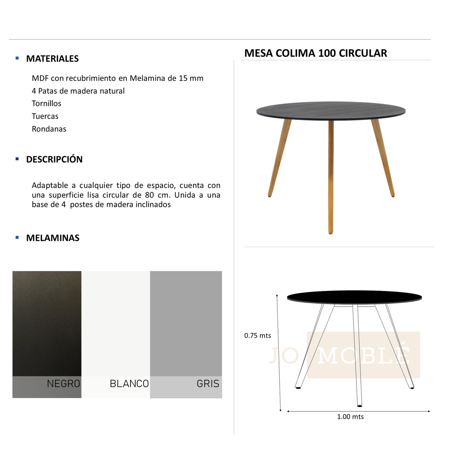 Mesa Colima 100 Circular