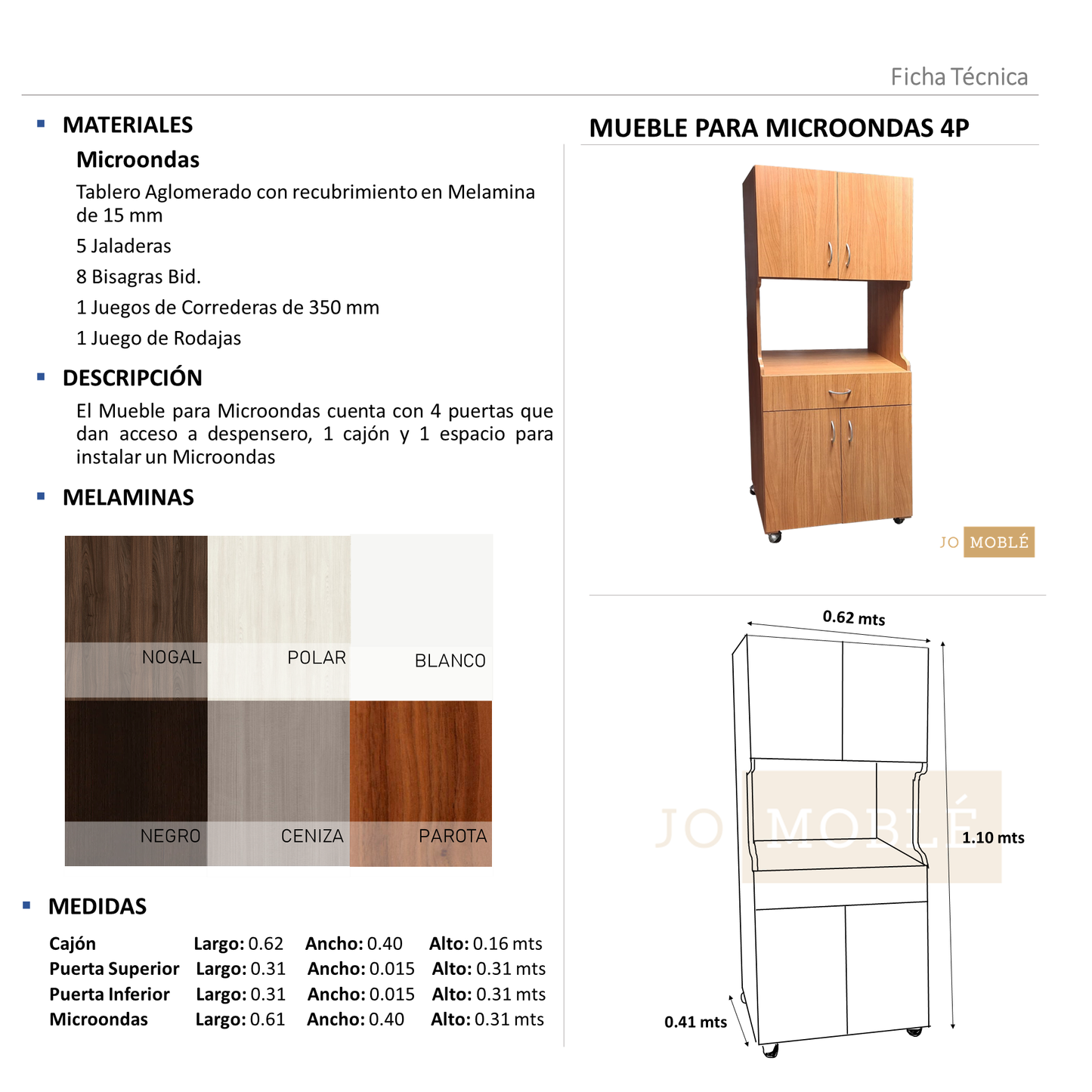 Mueble para Microondas 4P