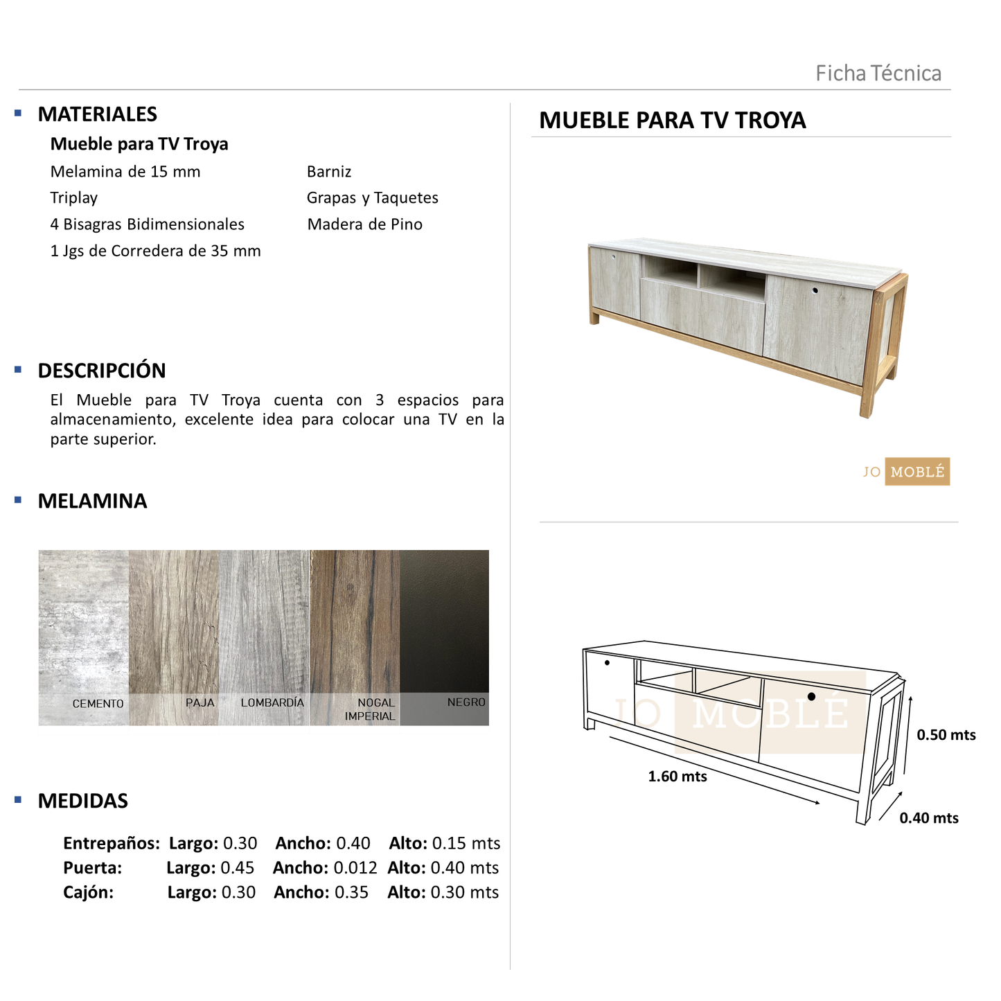 Mueble para TV Troya