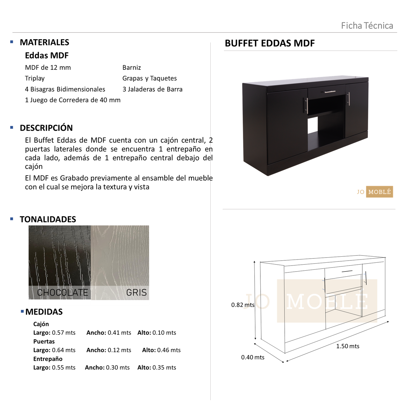 Buffet Eddas MDF