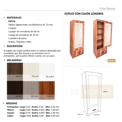 Espejo con Cajón Londres