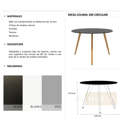 Mesa Colima 100 Circular