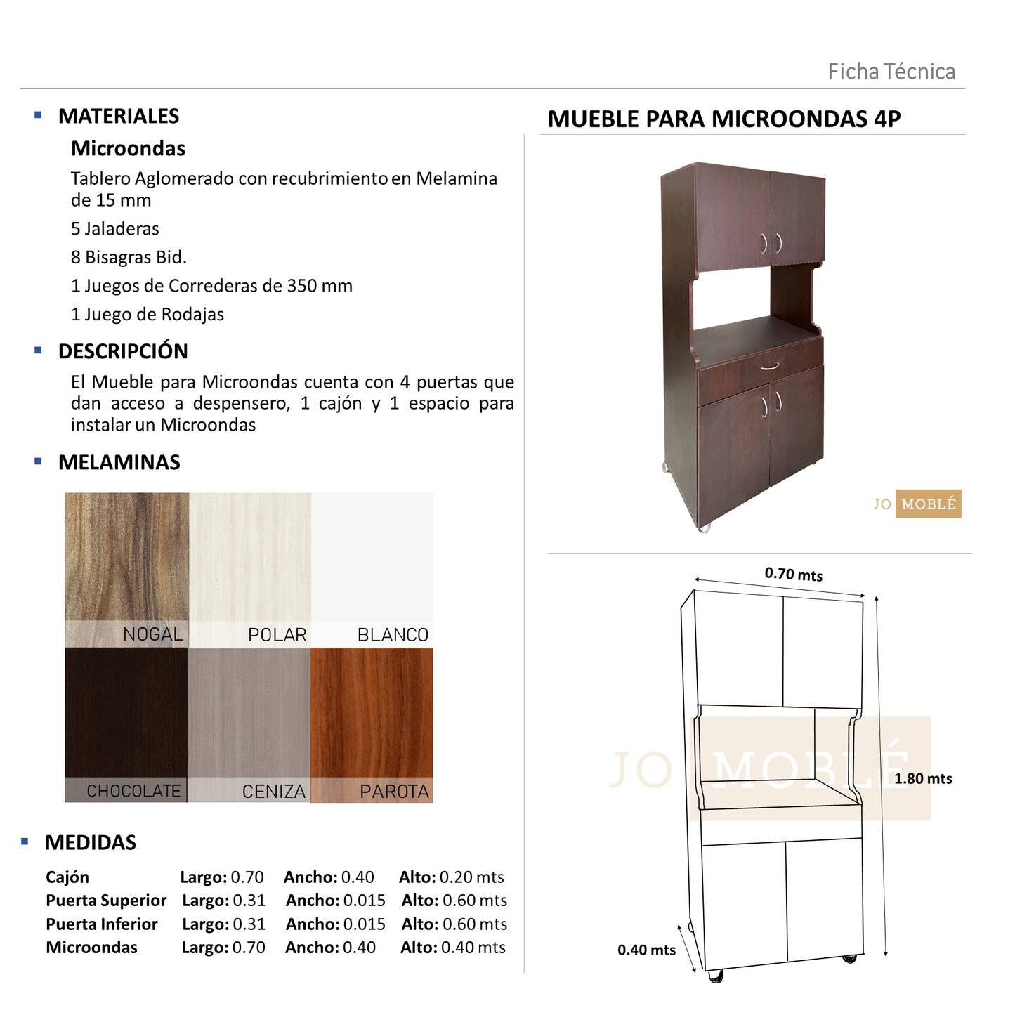 Mueble para Microondas 4P