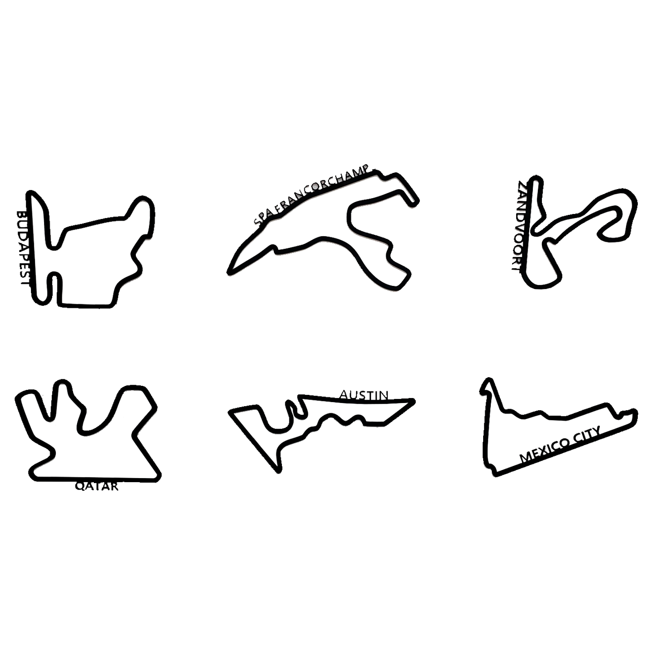 Set de 6 circuitos Formula 1
